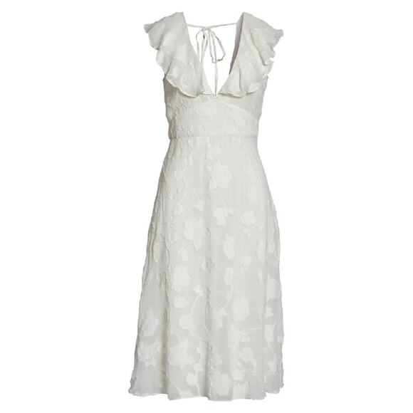 JOIE $398 NWT Designer Embroidered Ruffle Floral White Dress – Size 12 - Picture 2 of 9